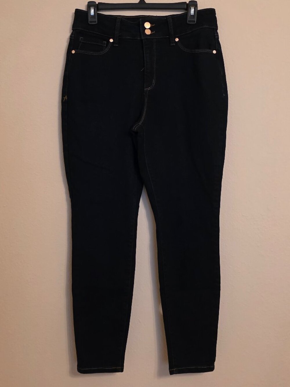 Anne Klein Dark Blue Stretch Denim Skinny Jeans Size 10